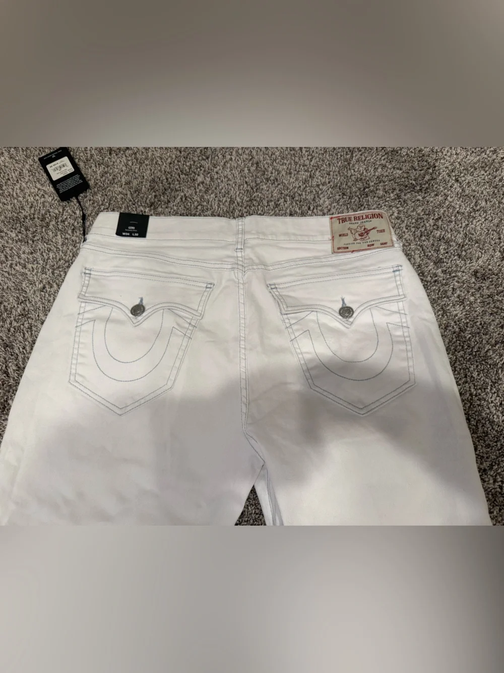 True Religion Geno Super T Slim Flap Jeans NWT White Size 34